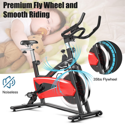 Goplus Indoor Magnetic Exercise Bike, Fitness Cycling Bike W/ Adjustable Resistance