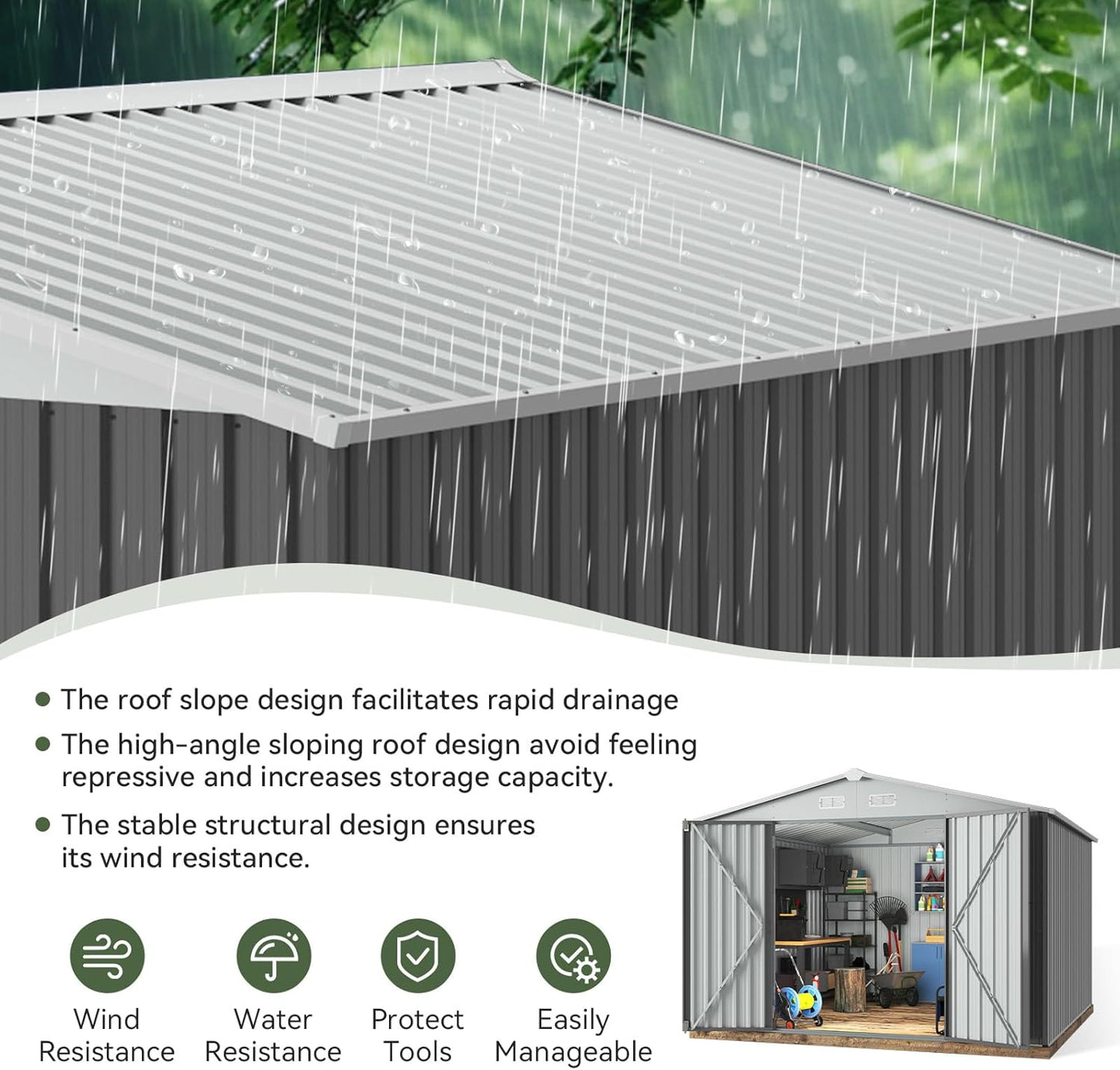 Metal Storage Shed House with Air Vent