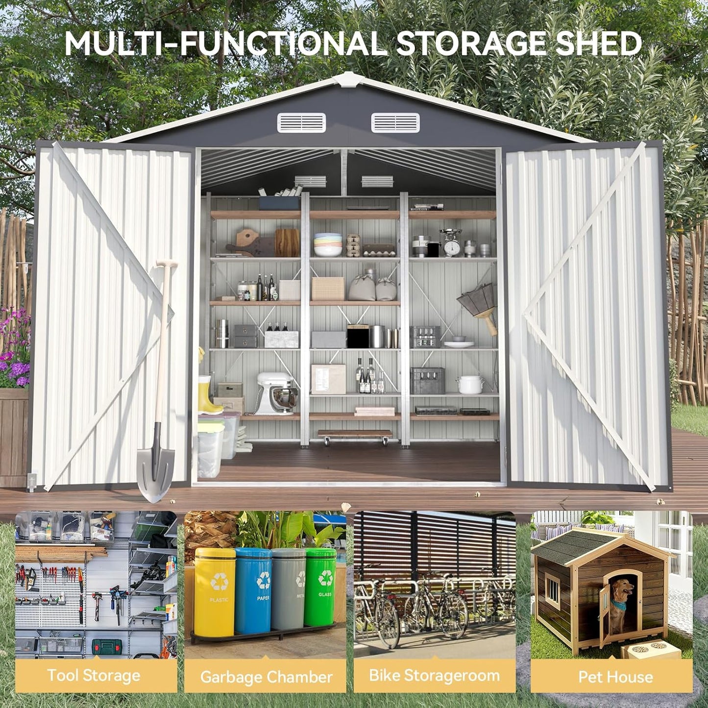 Metal Storage Shed House with Air Vent