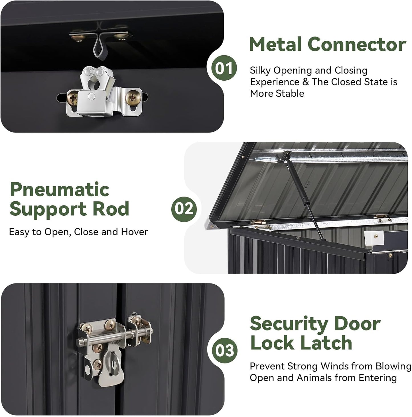 Metal Trash Shed with Lockable Door