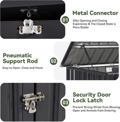 Metal Trash Shed with Lockable Door