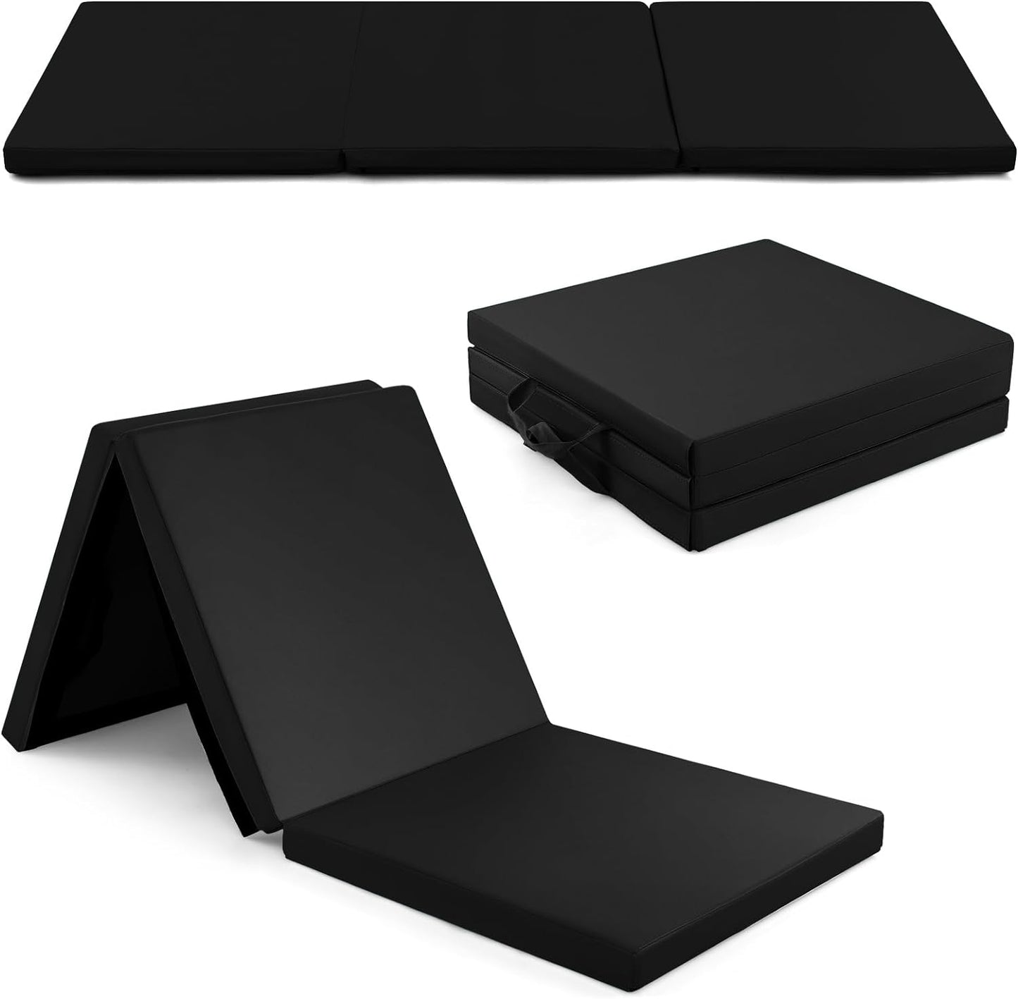 Goplus 6¡¯ x 2¡¯ x 2 Thick Tri-Fold Exercise Tumbling Mat w/Carrying Handles