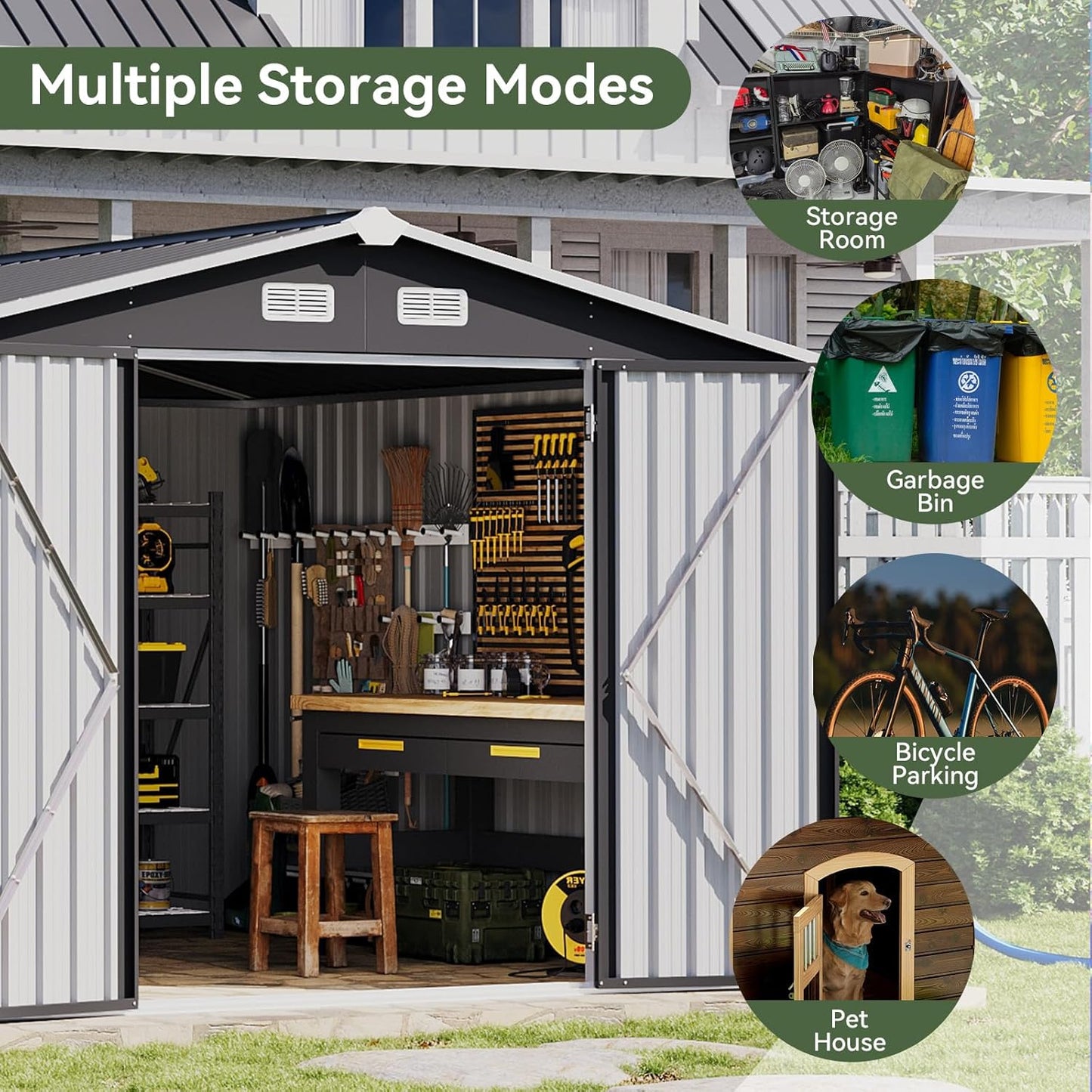 Metal Storage Shed House with Air Vent
