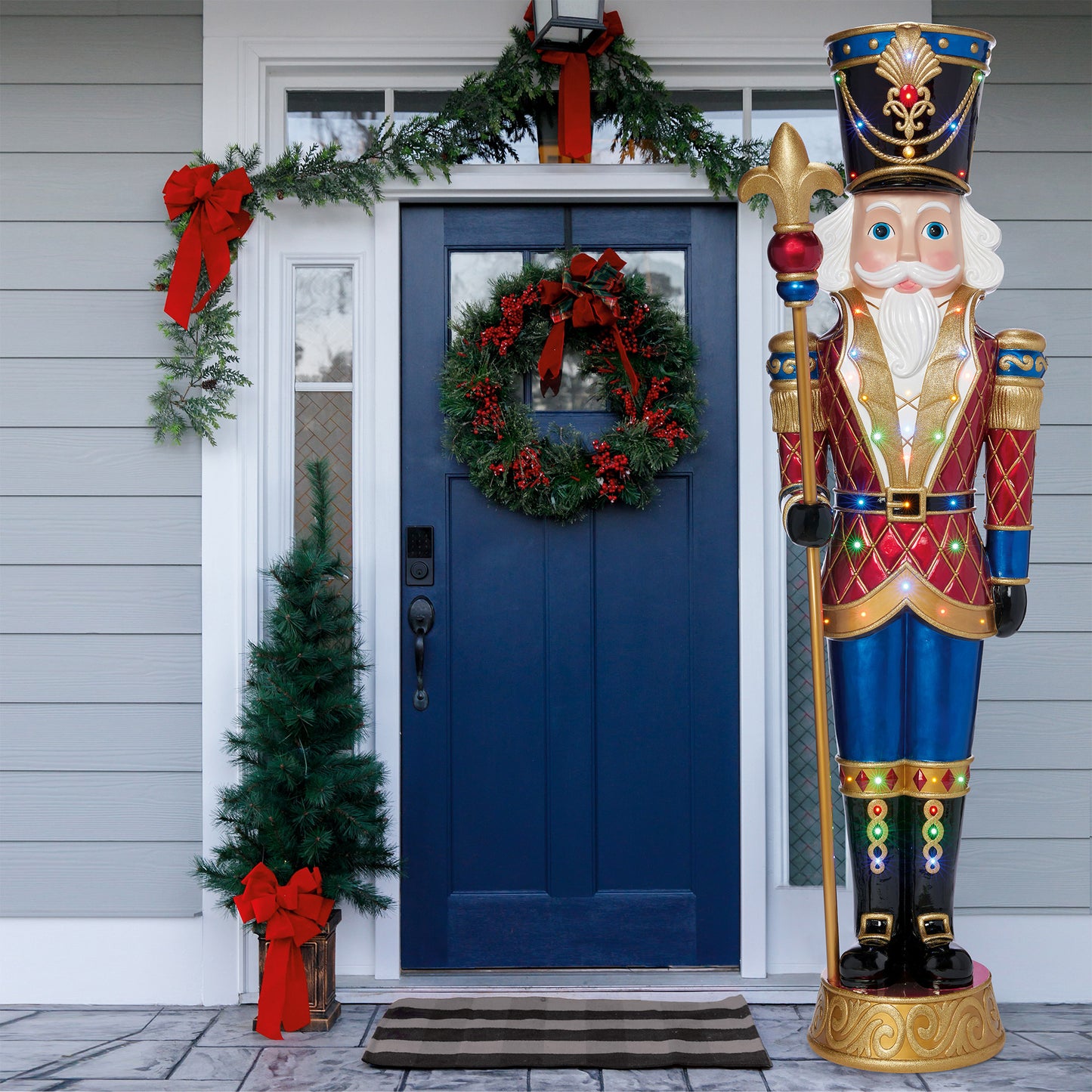 8ft Nutcracker with LED Lights and Music