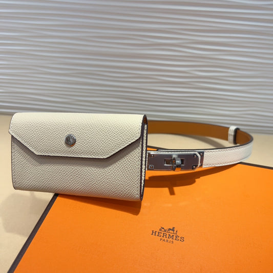 Hermes Goyard Kelly Pocket 18 Belt white
