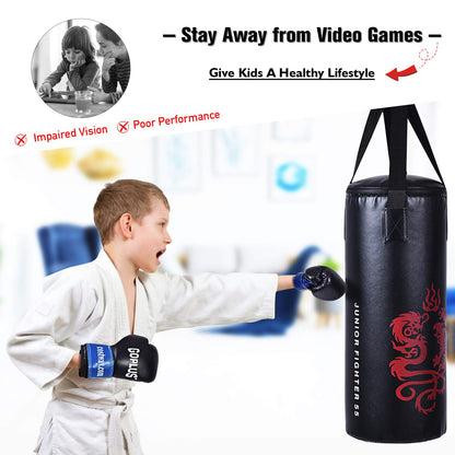 Punching Bag Set for Kids,Filled Heavy Kick Boxing with Gloves