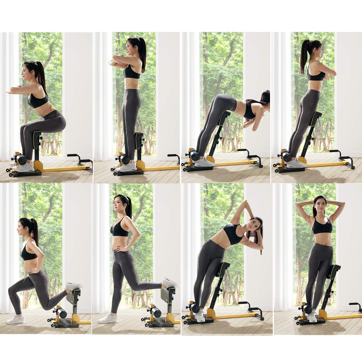 Deep Squat Machine with Anti-Skid Measures, Soft PVC Cover, Handy Wheels