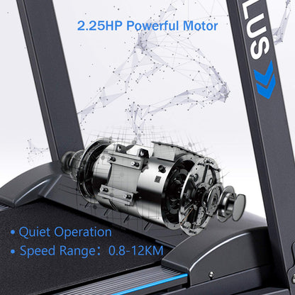 2.25HP Folding Treadmill with Incline, Superfit Electric Treadmill