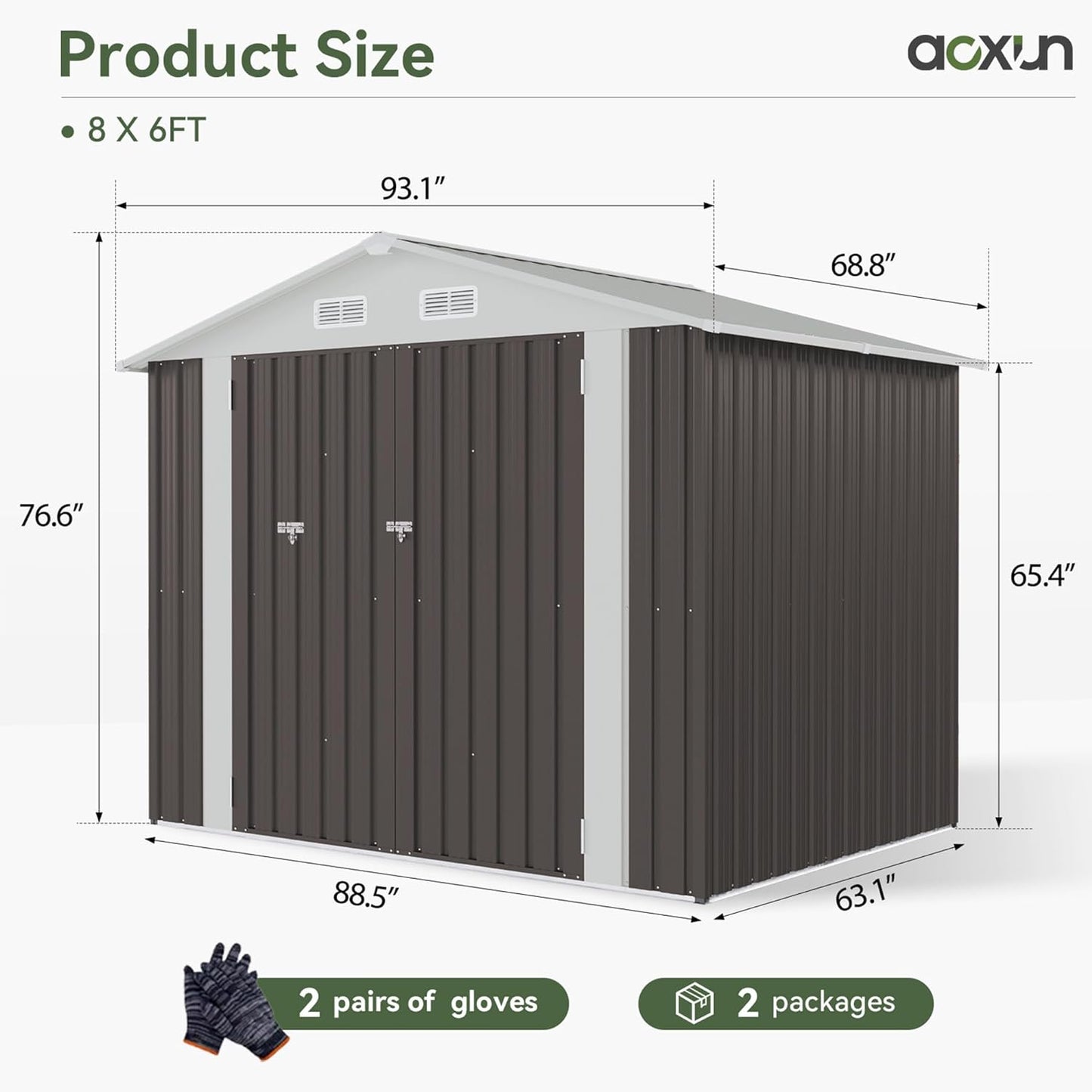 Metal Storage Shed House with Air Vent
