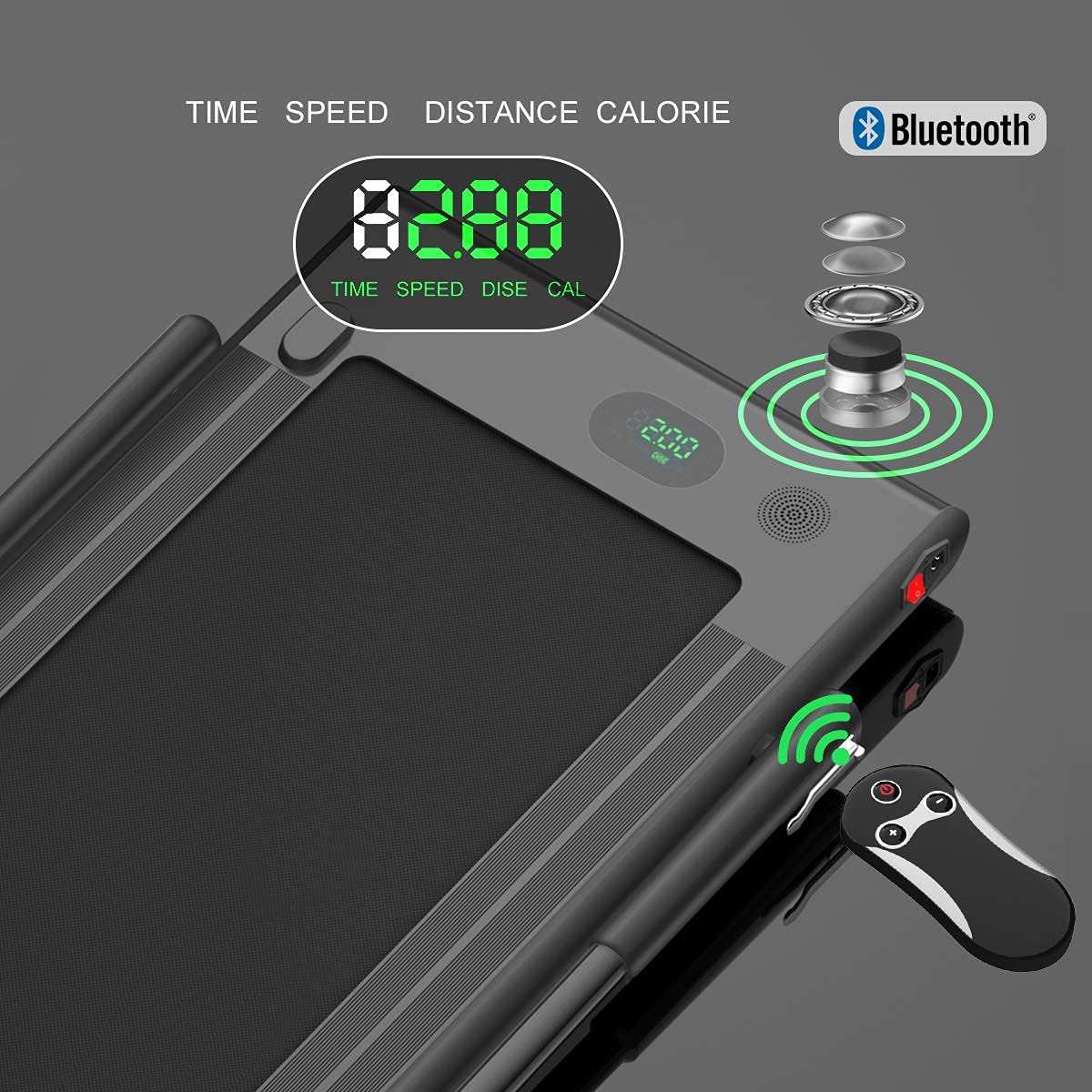 2 in 1 Folding Treadmill, 2.25HP Under Desk Electric Superfit Treadmill