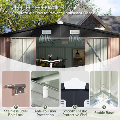 Metal Storage Shed House with Air Vent