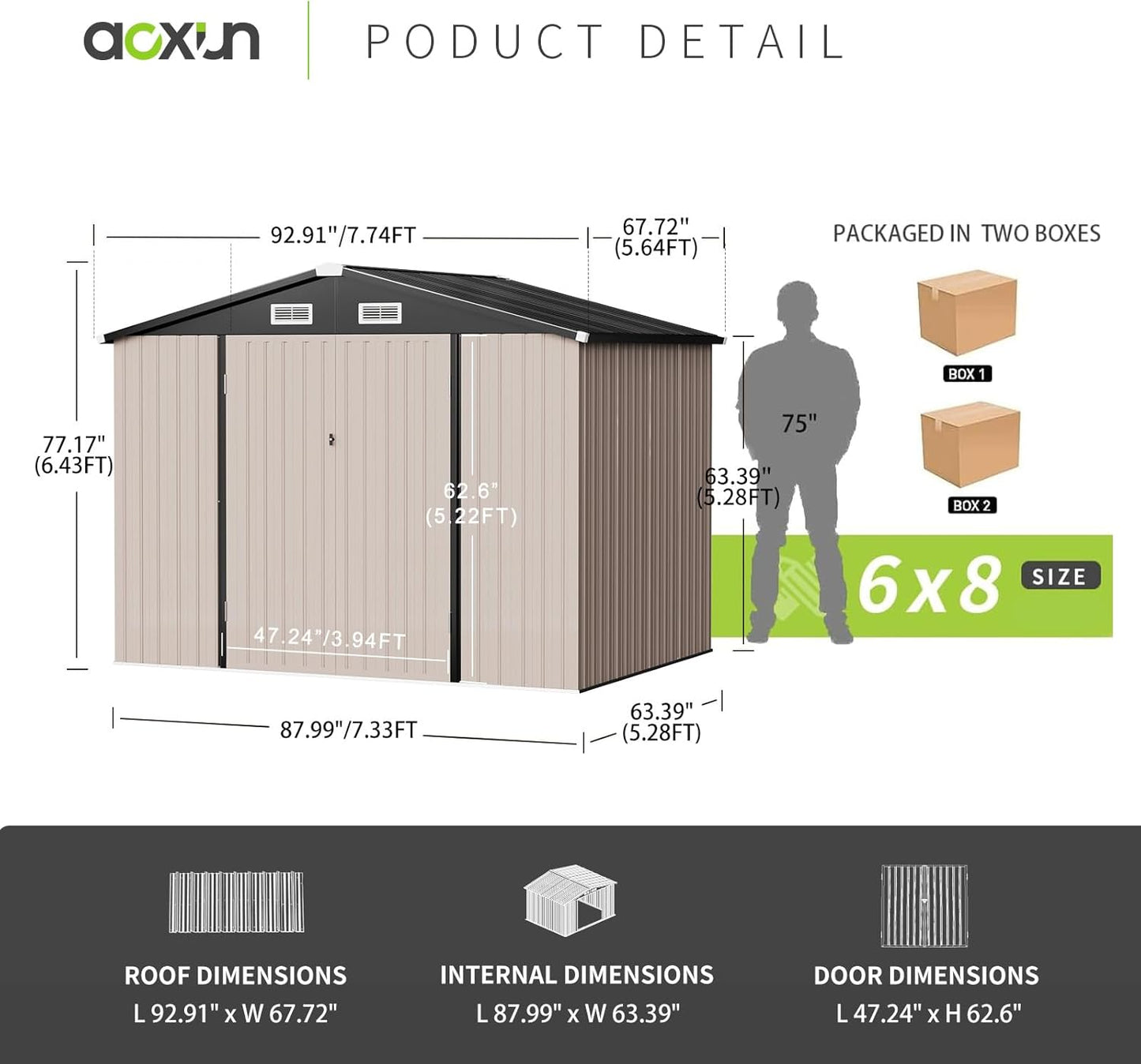 Metal Storage Shed House with Air Vent