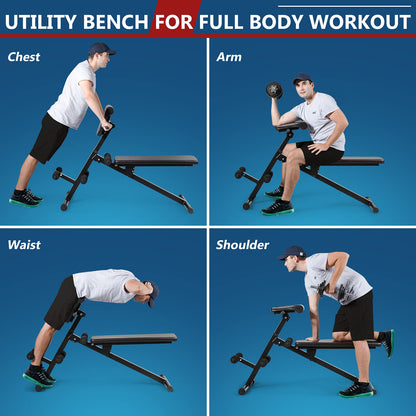 Multifunctional Weight Bench, Foldable Exercise Bench with Adjustable Positions
