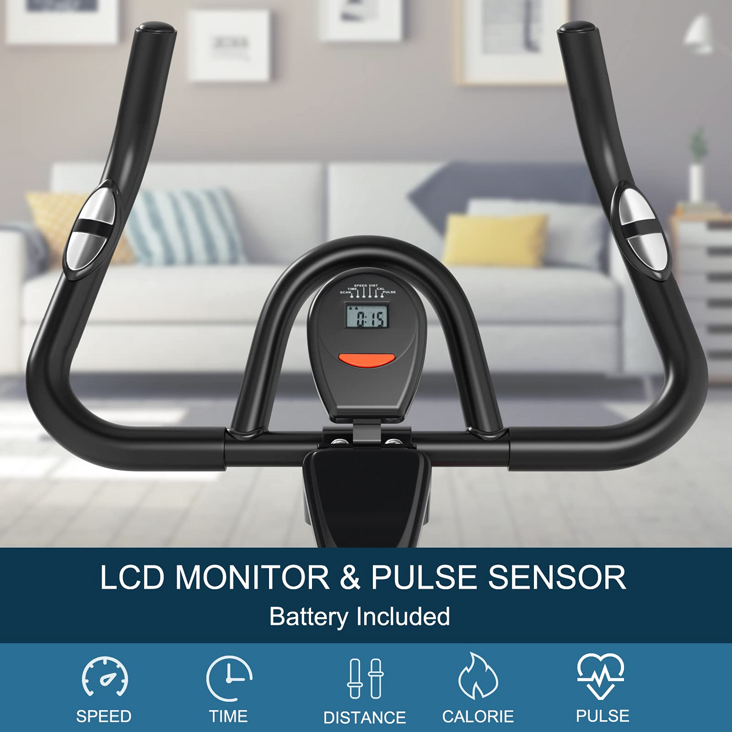 Goplus Indoor Magnetic Exercise Bike, Fitness Cycling Bike W/ Adjustable Resistance