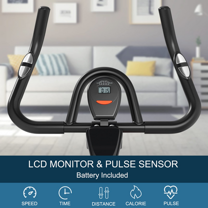 Goplus Indoor Magnetic Exercise Bike, Fitness Cycling Bike W/ Adjustable Resistance