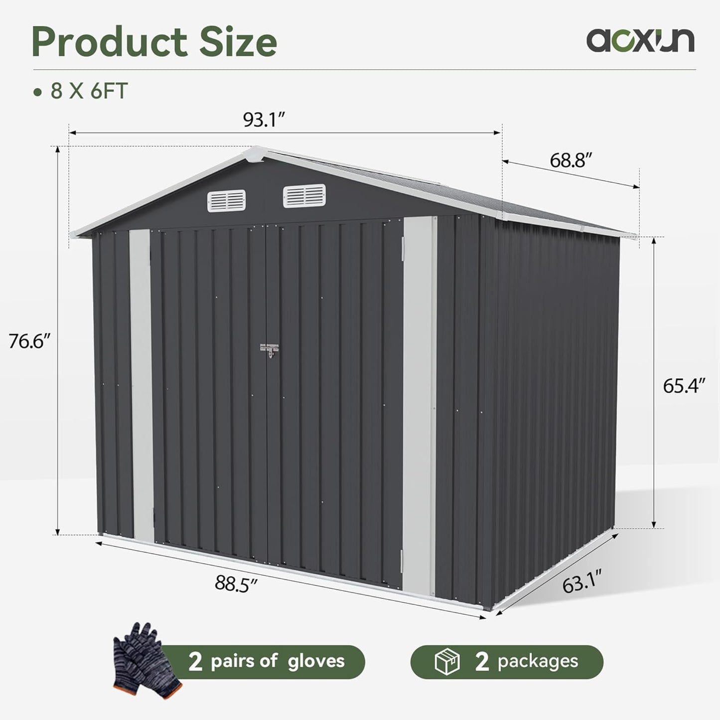 Metal Storage Shed House with Air Vent