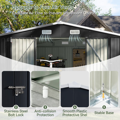 Metal Storage Shed House with Air Vent