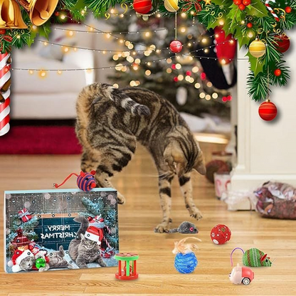 🔥Last 48 hours 70% OFF - 🐱2024 Christmas Countdown Cat Toys Advent Calendar