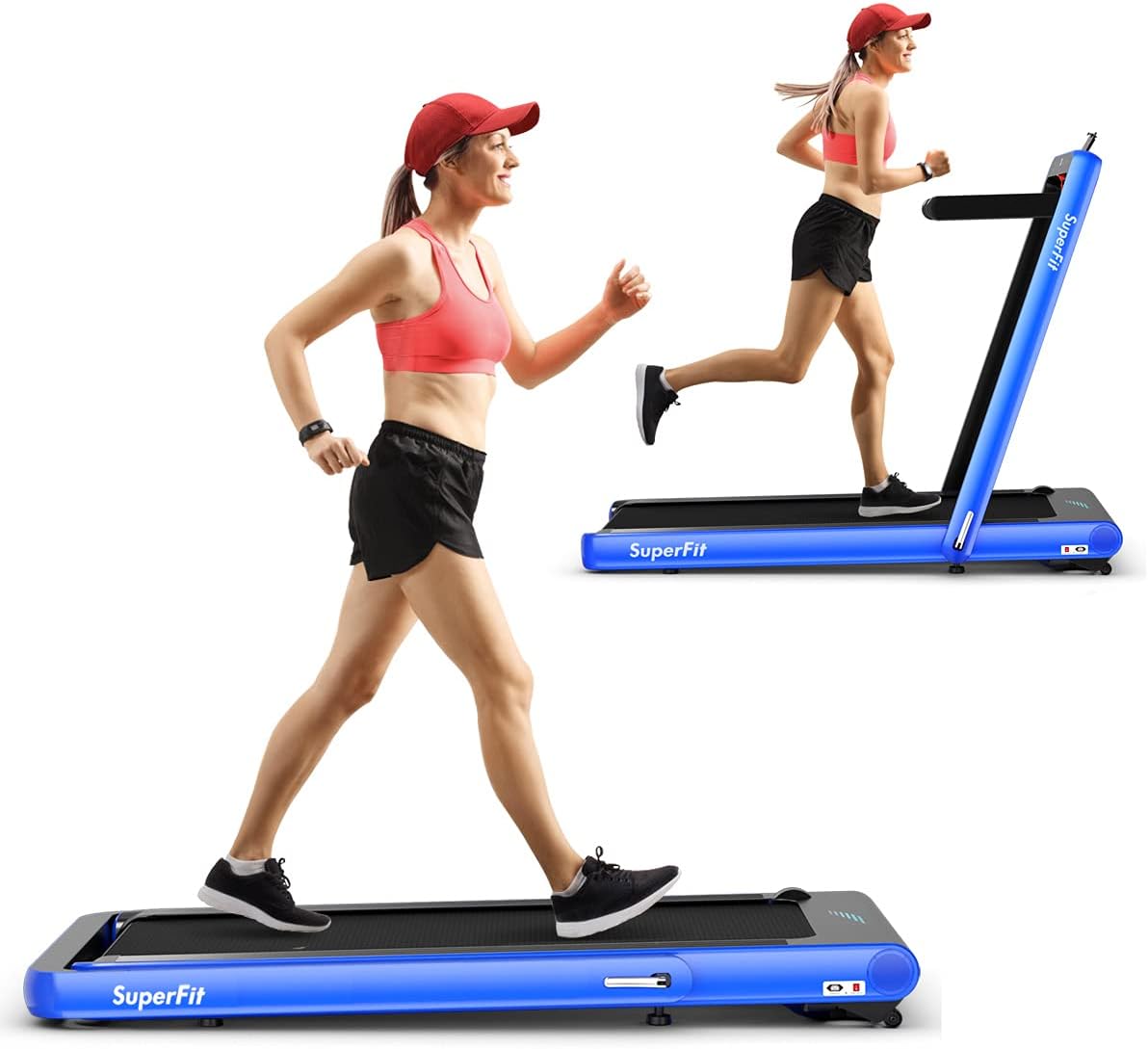 Goplus 2 in 1 Folding Treadmill, 4.75HP Superfit Under Desk Electric Treadmill with APP Control