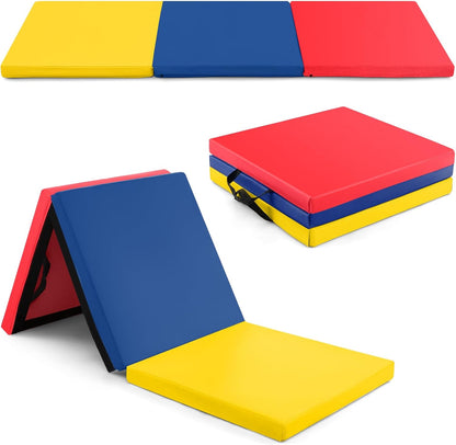 Goplus 6¡¯ x 2¡¯ x 2 Thick Tri-Fold Exercise Tumbling Mat w/Carrying Handles