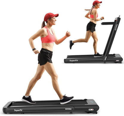 Goplus 2 in 1 Folding Treadmill, 4.75HP Superfit Under Desk Electric Treadmill with APP Control