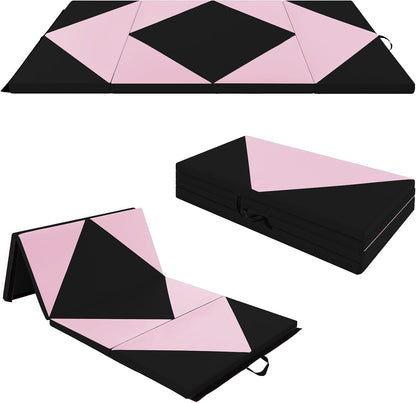 Goplus 8' x 4' x 2 Folding Tumbling Mat with Carry Handles Hook & Loop Fasteners