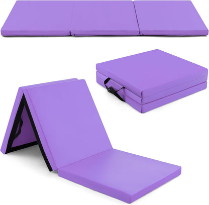 Goplus 6¡¯ x 2¡¯ x 2 Thick Tri-Fold Exercise Tumbling Mat w/Carrying Handles