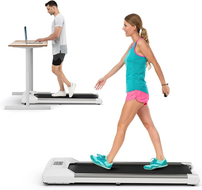 Goplus Walking Pad, 2 in 1 Under Desk Treadmill for Home and Office, Walking Pad Treadmill Under Desk with 265 lbs Capacity