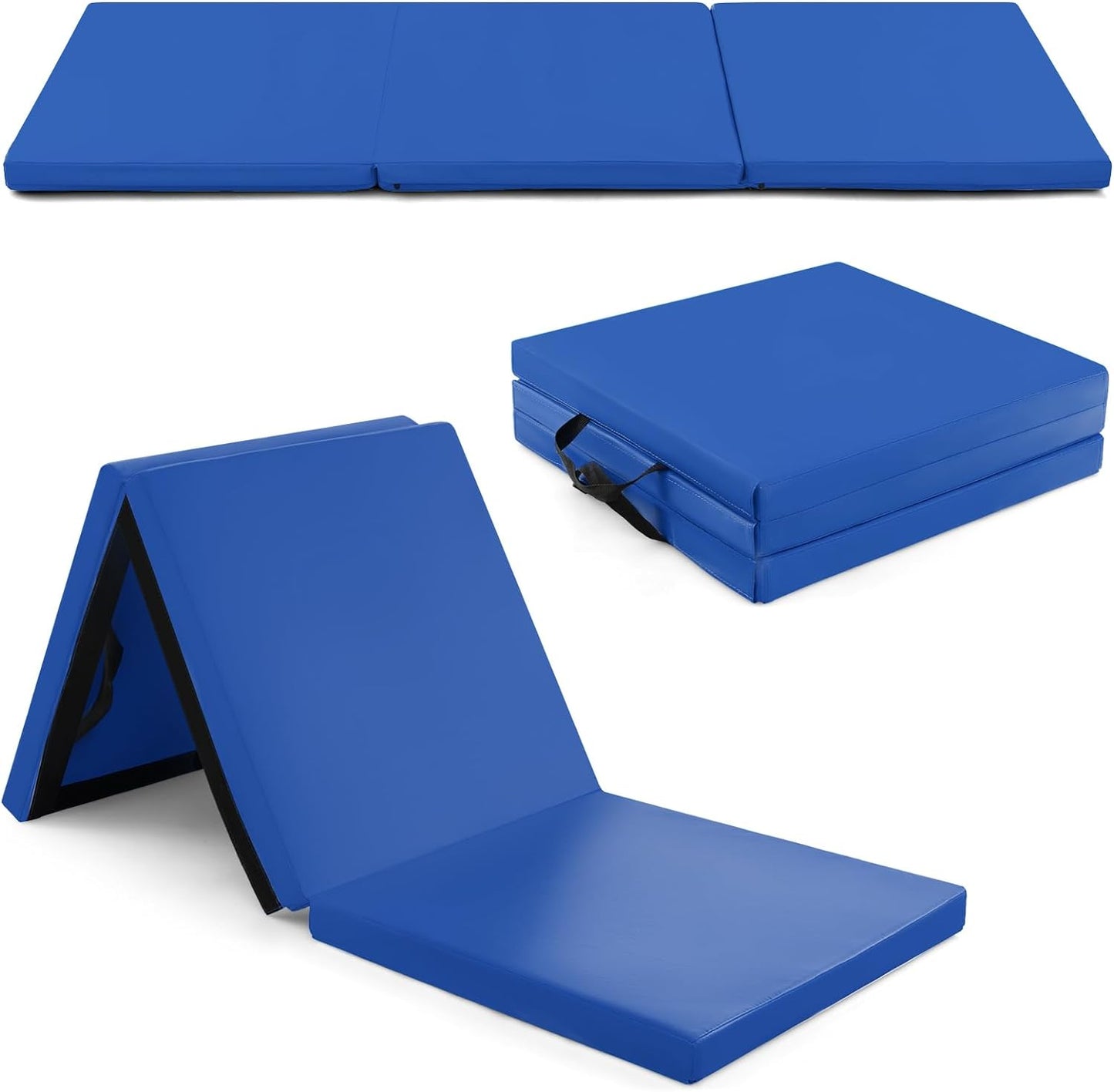 Goplus 6¡¯ x 2¡¯ x 2 Thick Tri-Fold Exercise Tumbling Mat w/Carrying Handles