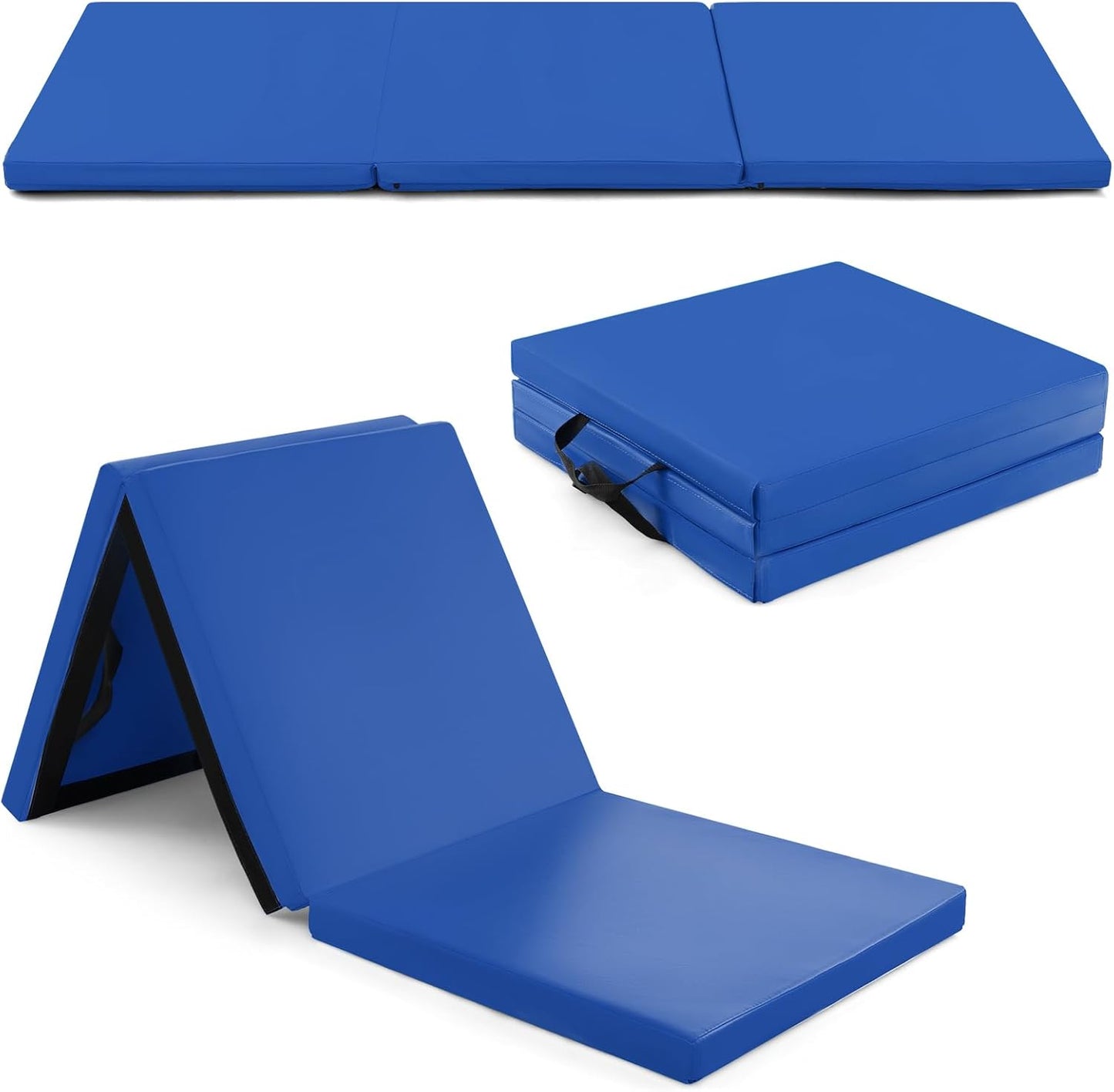 Goplus 6¡¯ x 2¡¯ x 2 Thick Tri-Fold Exercise Tumbling Mat w/Carrying Handles