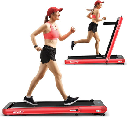 Goplus 2 in 1 Folding Treadmill, 4.75HP Superfit Under Desk Electric Treadmill with APP Control