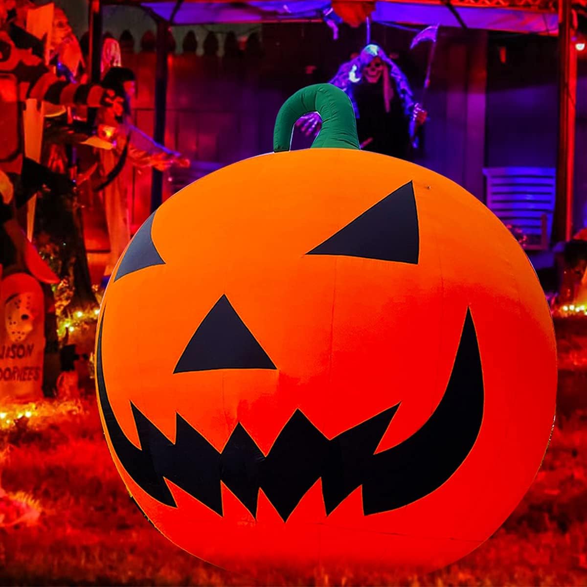 Giant 20Ft-40Ft Inflatable Halloween Pumpkin with Blower, Outdoor Yard Decoration