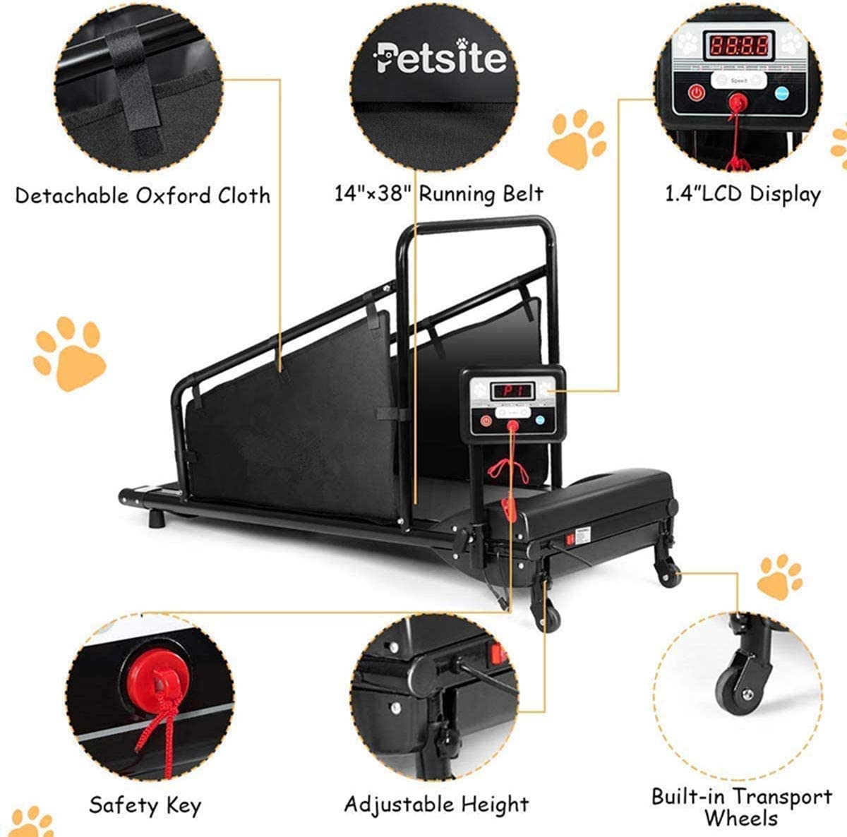 Dog Treadmill, Pet Running Machine for Small/Medium-Sized Dogs Indoor Exercise