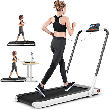 2 in 1 Folding Treadmill, 2.25HP Under Desk Electric Superfit Treadmill