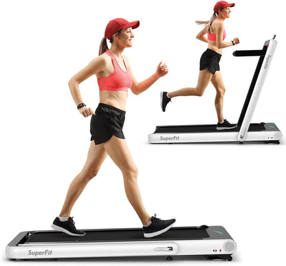 Goplus 2 in 1 Folding Treadmill, 4.75HP Superfit Under Desk Electric Treadmill with APP Control