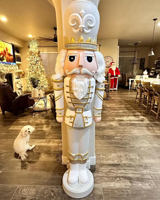 🎄christmas Sale🎄 - 75" DlY White Nutcracker Mold, With Lights Plays Music