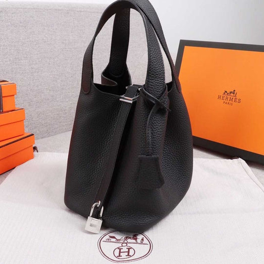 Hermes Goyard AAA-Picotin Lock 22cm 18cm bag BLACK/GREEN/BROWN