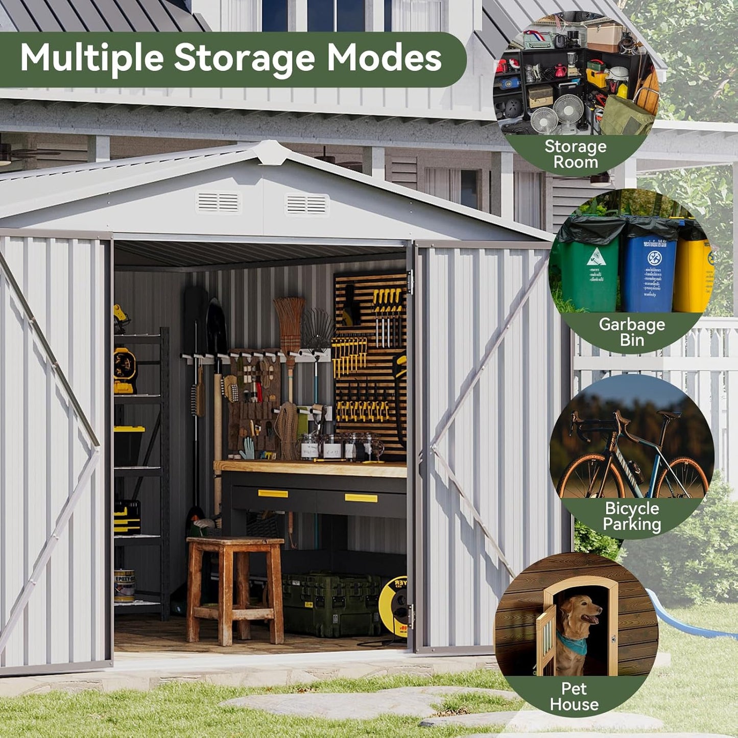 Metal Storage Shed House with Air Vent