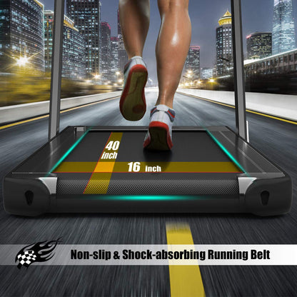 2 in 1 Folding Treadmill with Dual Display, 2.25HP Superfit Under Desk Electric Pad