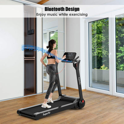 2.25HP Electric Folding Treadmill, Installation-Free Design with 8-Stage Damping System