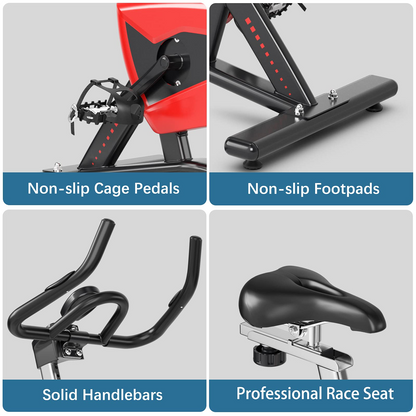 Goplus Indoor Magnetic Exercise Bike, Fitness Cycling Bike W/ Adjustable Resistance