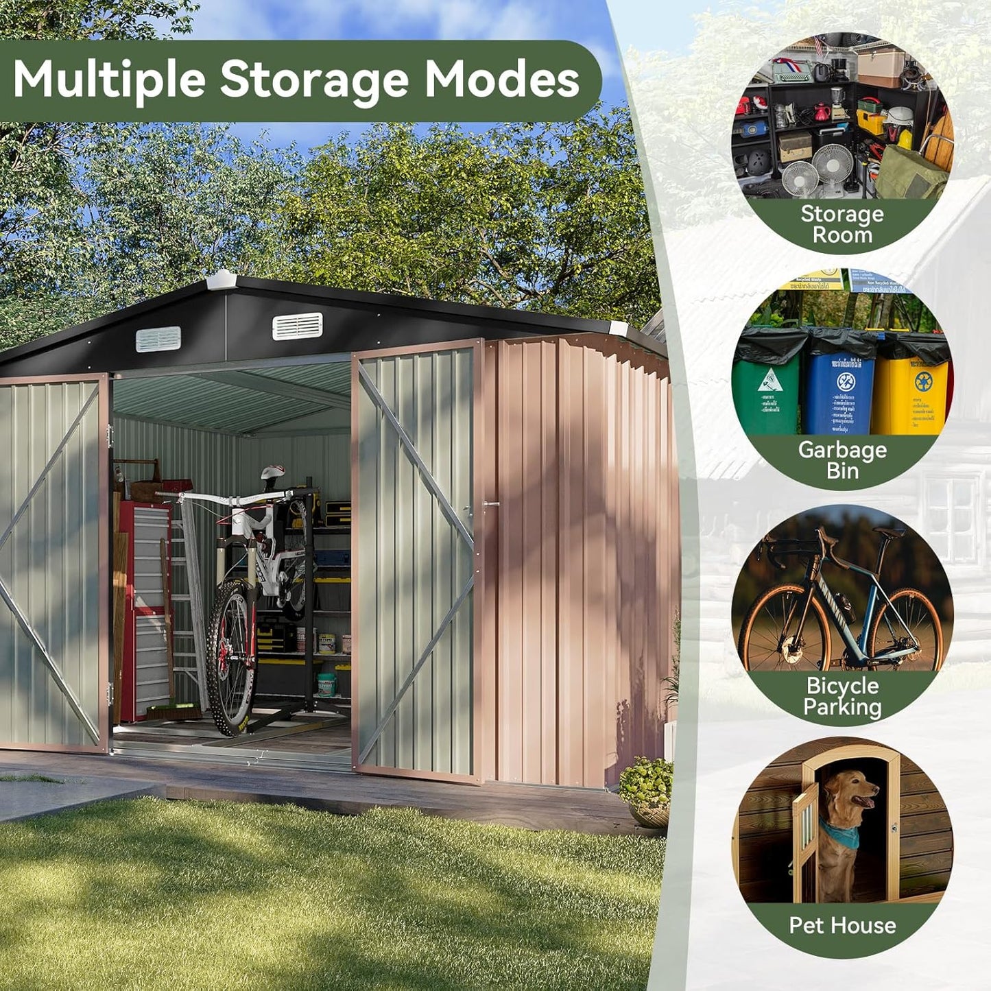 Metal Storage Shed House with Air Vent