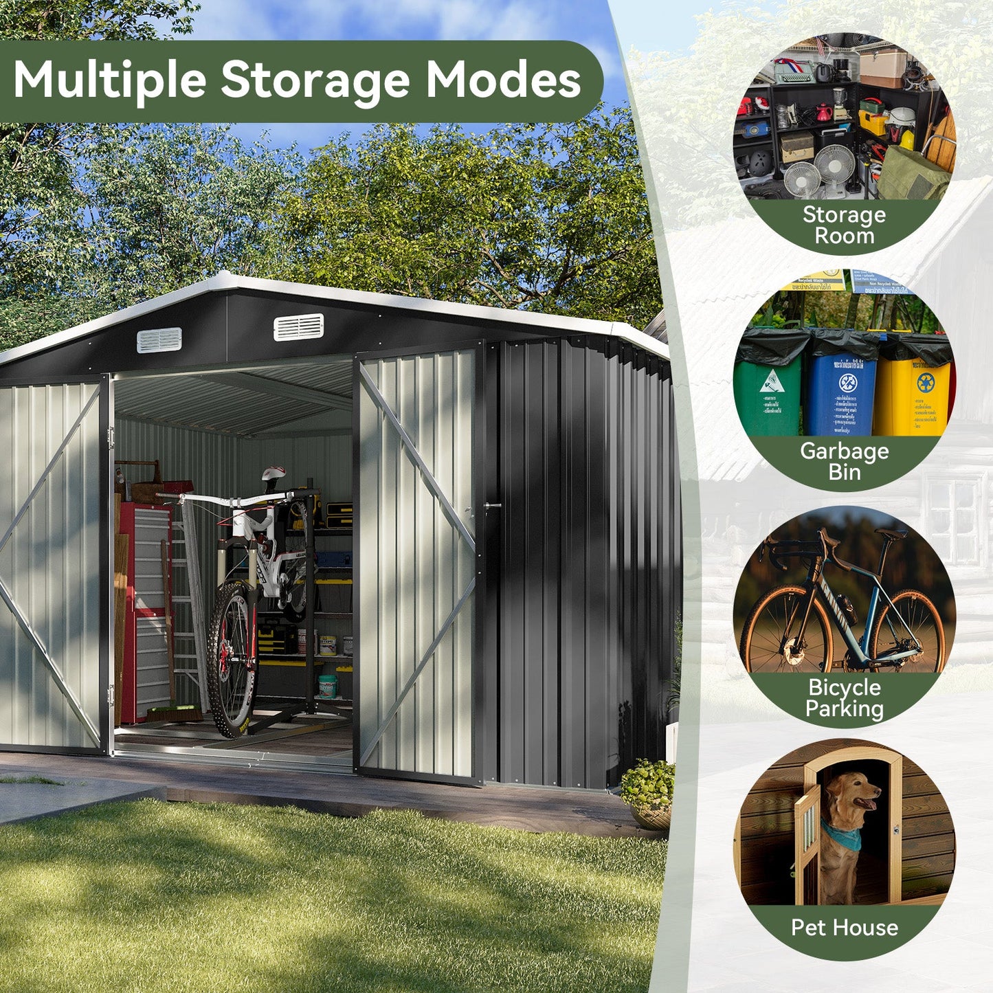 Metal Storage Shed House with Air Vent