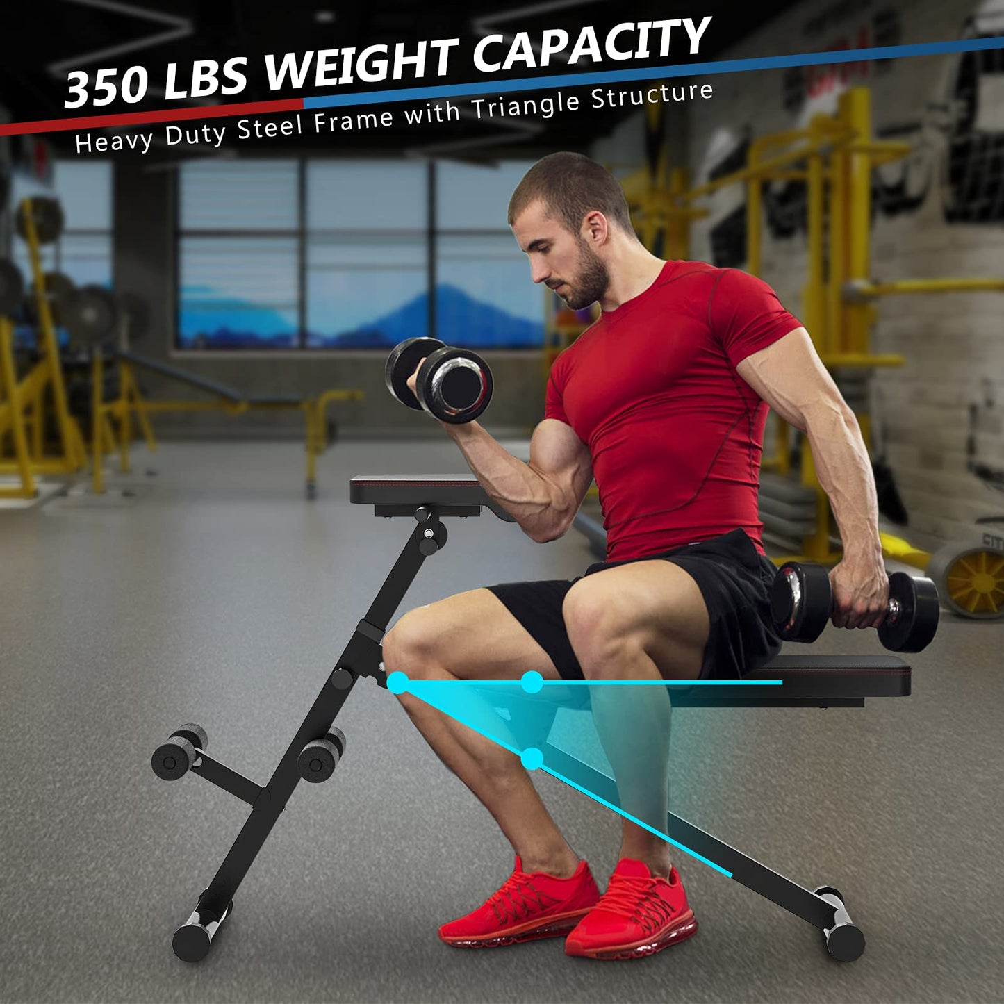 Multifunctional Weight Bench, Foldable Exercise Bench with Adjustable Positions