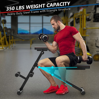 Multifunctional Weight Bench, Foldable Exercise Bench with Adjustable Positions