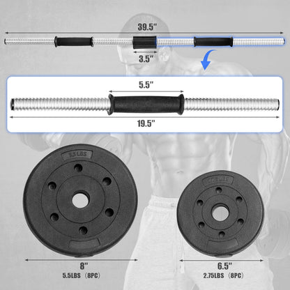Adjustable Dumbbell Barbell Weight Pair 66 lbs