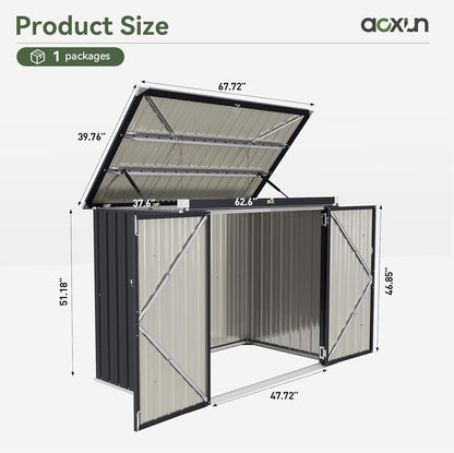 Metal Trash Shed with Lockable Door