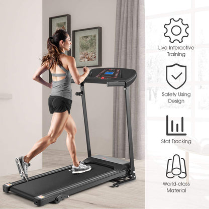 Electric Folding Treadmill, Adjustable Incline and Low Noise Design