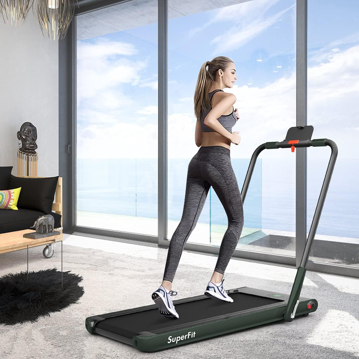 2 in 1 Folding Treadmill, 2.25HP Under Desk Electric Superfit Treadmill