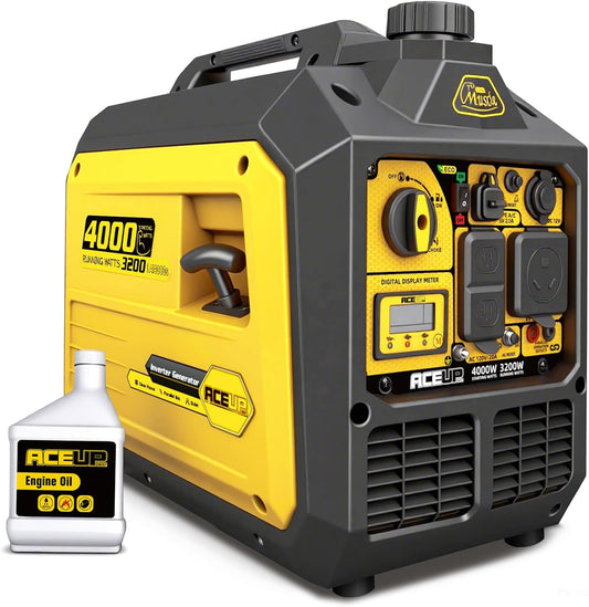 Aceup Energy 4000 Watt Portable Inverter Generator, Gas Powered Generator Quiet for Home, RV-Ready, EPA Compliant